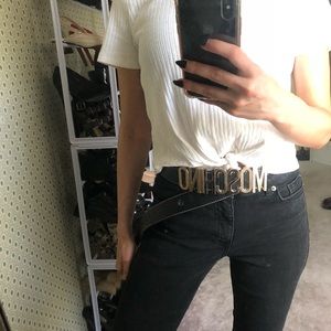 moschino small logo belt
